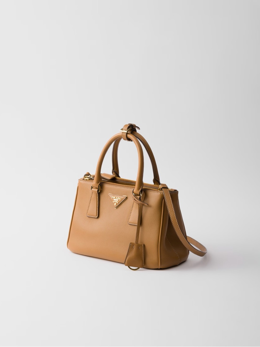 NEW Prada Galleria small leather bag caramel